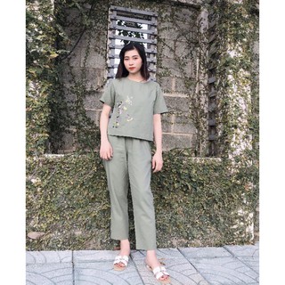 Đồ bộ linen , sét linen thêu , linen