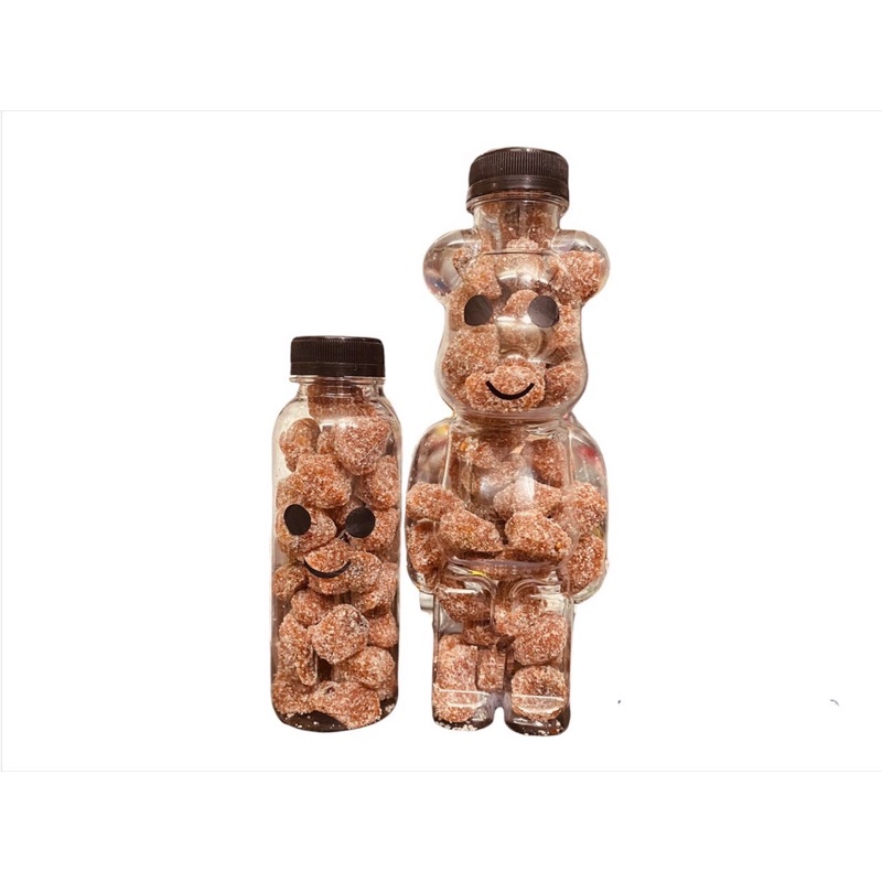 [RẺ NHẤT]Chai nhựa f38 43g hình Gấu bạo lực, chai gấu đựng kẹo inb tặng kèm tem dán