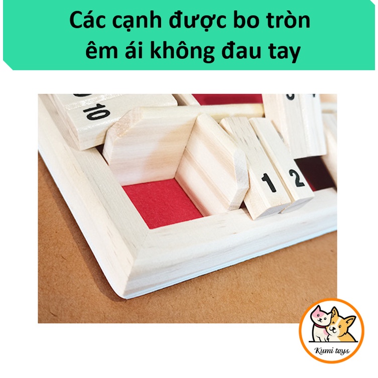 Đồ chơi lật số bằng gỗ vui nhộn cho bé Kumi toys