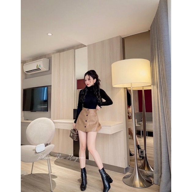 Áo tay dài cổ lọ đơn giản thanh lịch hot mùa thu đông đi tiệc đi chơi siêu sang
