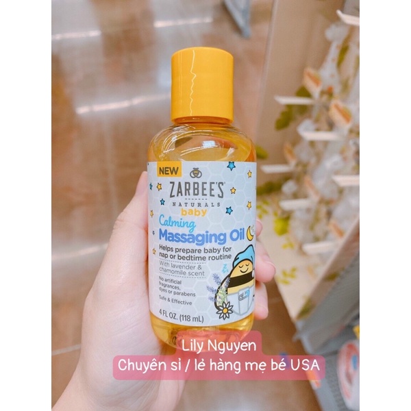 Dầu Massage Ngủ Ngon Zarbee's Naturals Baby Mỹ - BAABEELAND