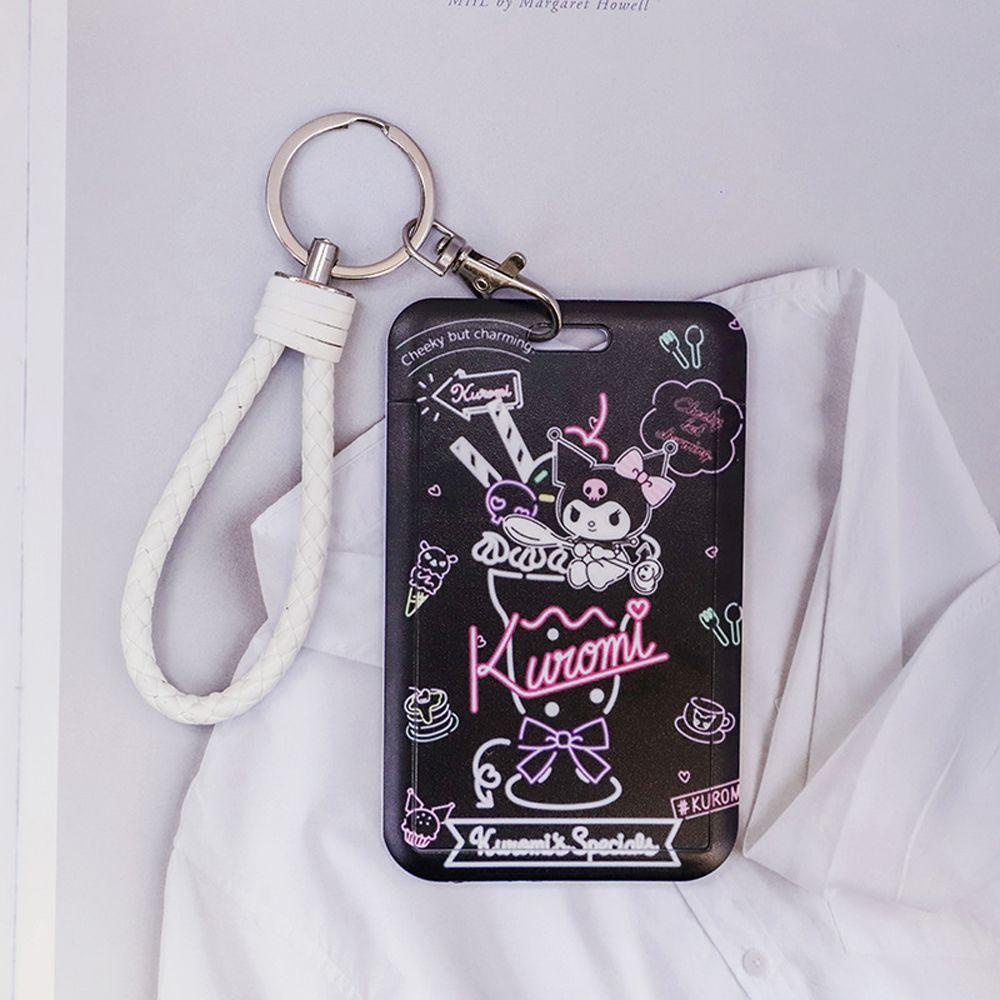 ELEGANT Ốp Điện Thoại Có Ngăn Đựng Thẻ Họa Tiết Hoạt Hình Kuromi ID Melody Dành Cho Học Sinh Nữ