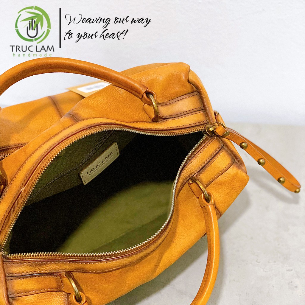 Túi Xách Thời Trang Hình Hộp Da Bò Thật Cao Cấp Nhiều Ngăn Tiện Lợi – Trúc Lâm Handmade