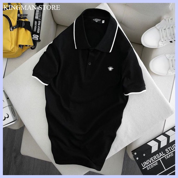 Áo Polo Nam Thêu Ong Cao Cấp, Áo Thun Nam Có Cổ Hoạ Tiết Con Ong Chất Liệu Cá Sấu Mền Mịn Và Thoáng Mát - Kingman Store