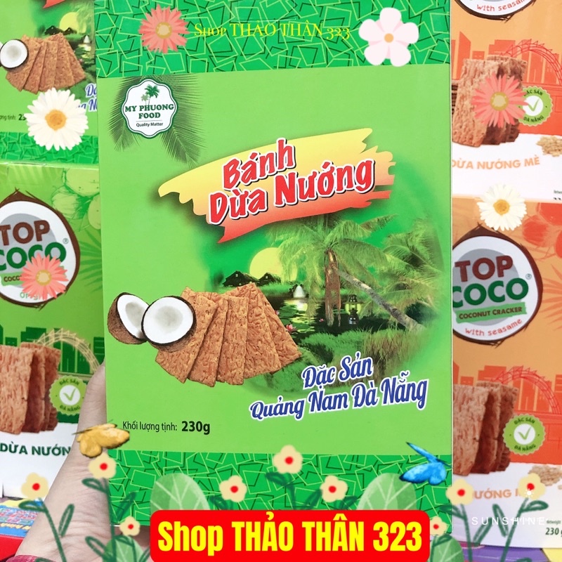 T07/2024- Bánh Dừa Nướng TOP COCO 230g - Đặc Sản Đà Nẵngu