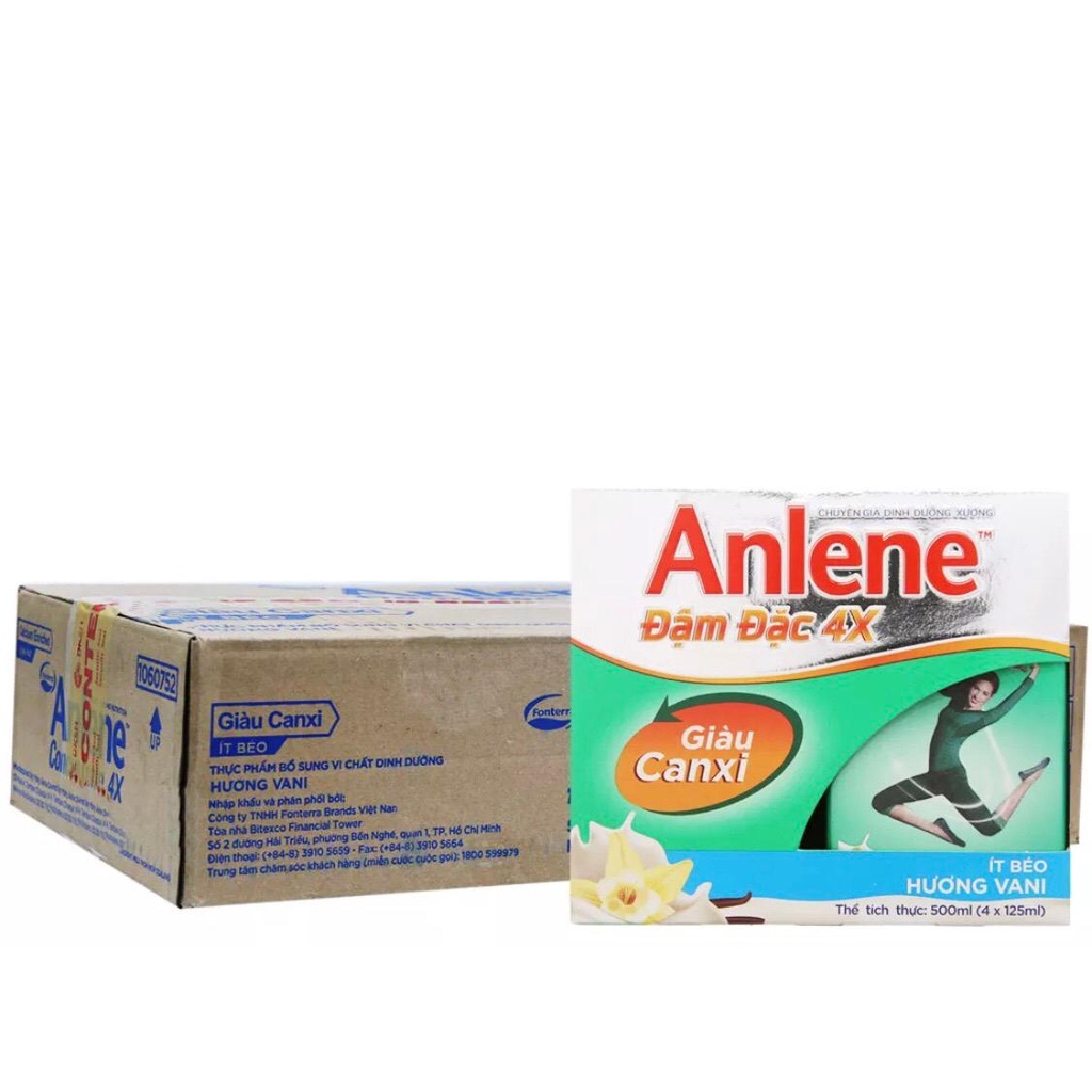 [HSD T12-2023] Thùng 48 Hộp Sữa Nước Anlene Concentrate Vani Đậm Đặc 125ml.