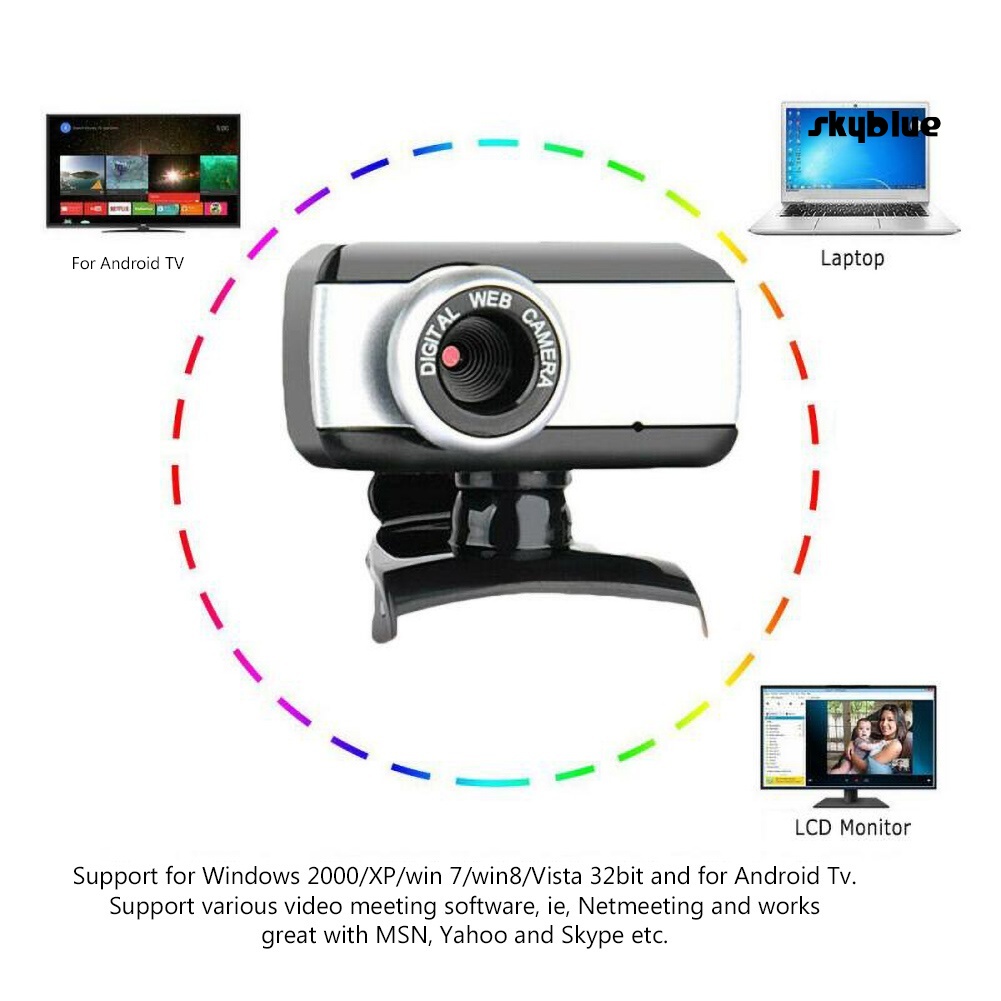 [SK]USB 2.0 640x480 Video Record Webcam Web Camera with Mic for Desktop Computer PC
