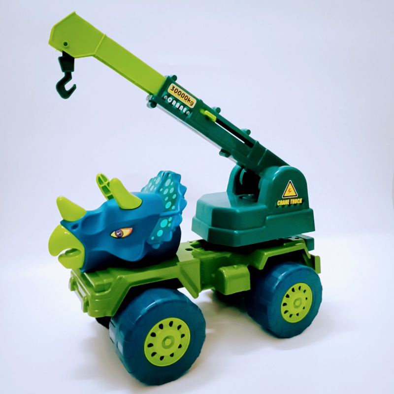 Đồ chơi xe công trường hình khủng long màu xanh lá 35cm