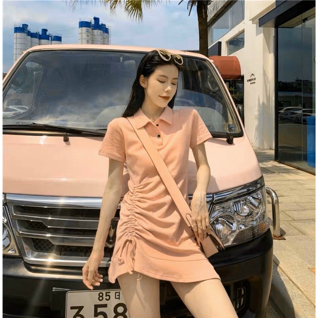 Đầm thun polo rút hông bên body xinh xắn ANN352 | BigBuy360 - bigbuy360.vn
