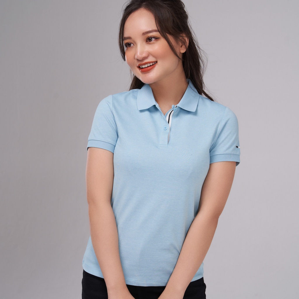 Áo polo nữ YODY mắt chim phông tay ngắn cổ bẻ  phối nẹp mix màu thoáng mát thấm hút mồ hôi APN5194