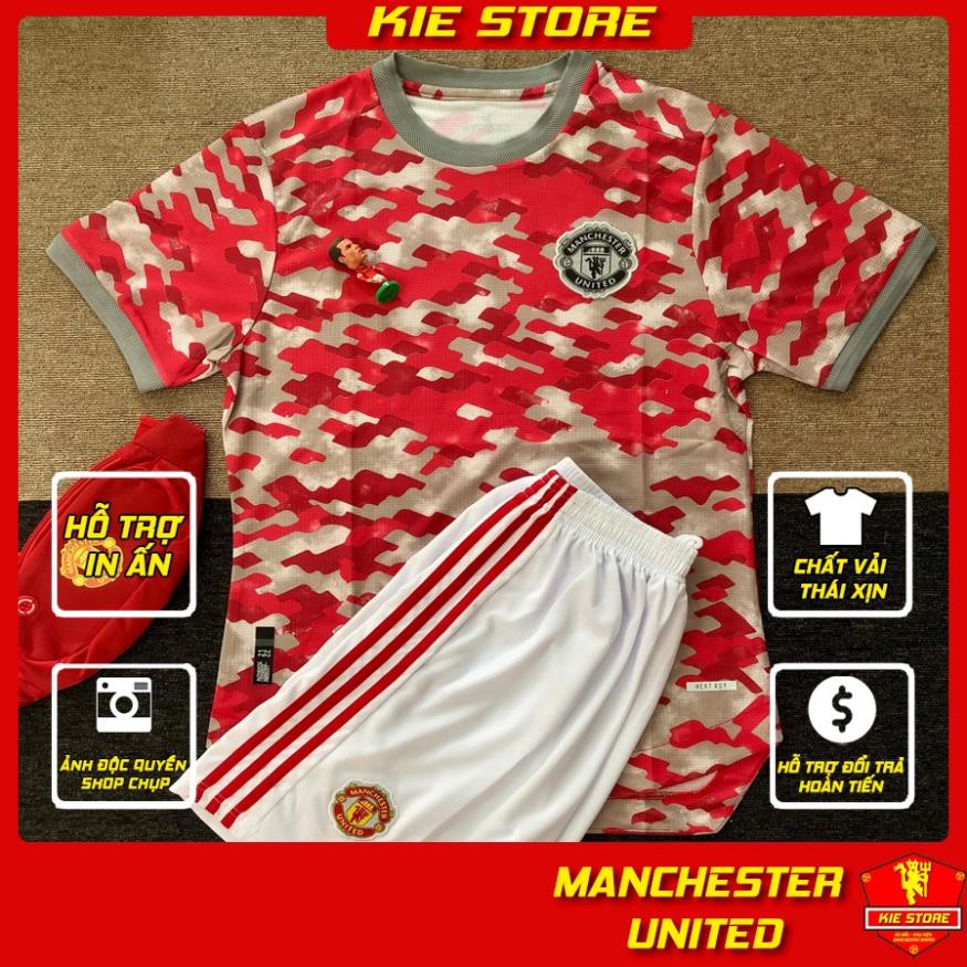 Bộ quần áo bóng đá CLB Manchester United phiên bản SPF/ Bộ quần áo tập MU màu đỏ loang 2021 2022, vải Thái cao cấp *