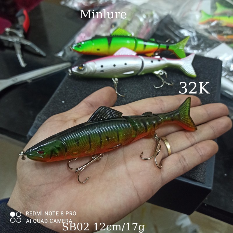 Mồi giả swimbait SB02 12cm/17gr mô phỏng 3D như cá thật thích hợp câu các loại các săn mồi nước ngọt