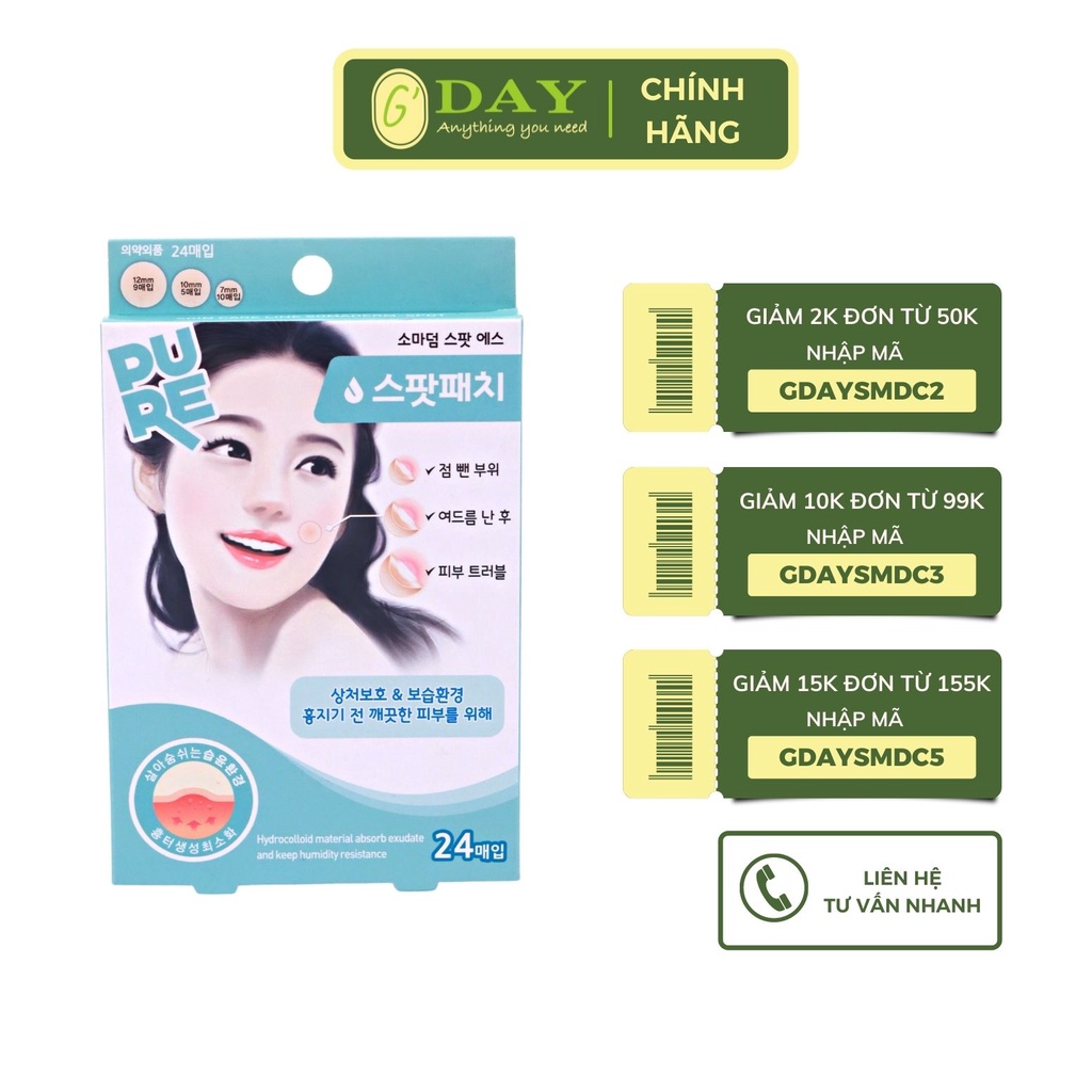 [CHÍNH HÃNG] Miếng Dán Mụn Somaderm Spot 24 (3 Size – 24 Miếng)