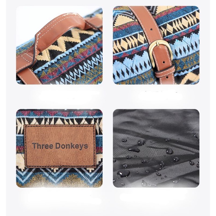 Thảm vải cotton thổ cẩm Three Donkeys 3 lớp