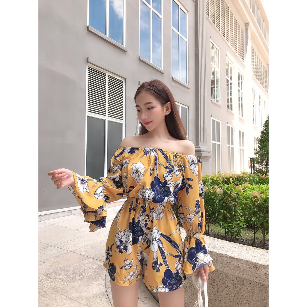 YELLOWTAG - Jum thời trang ngắn bẹt vai tay loe dạo phối | BigBuy360 - bigbuy360.vn