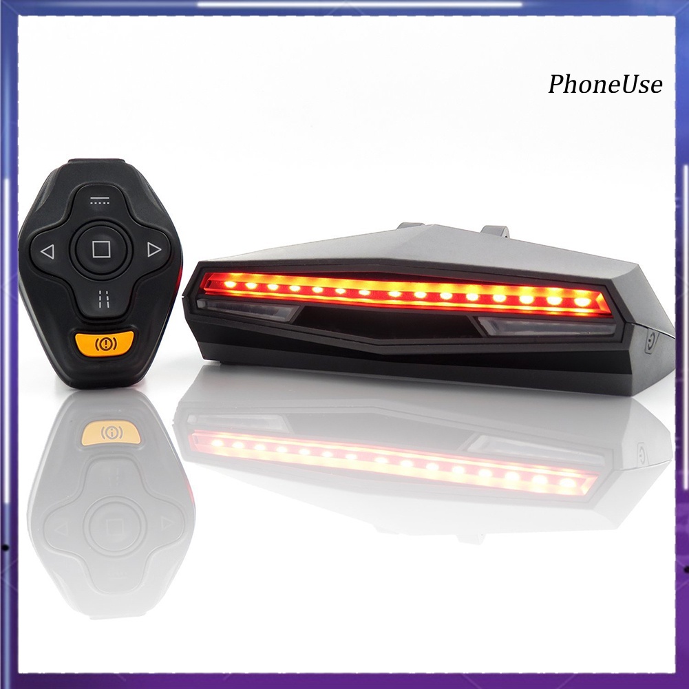 Đèn xi nhan gắn yên xe đạp không dây thông minh điều khiển từ xa sạc lại bằng cáp usb