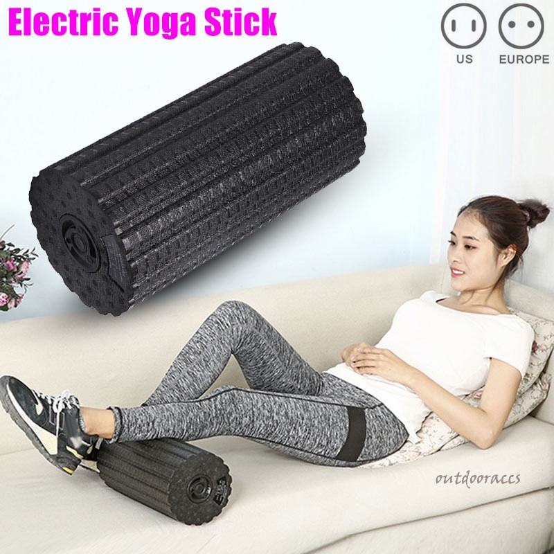 Electric Yoga Gym Fitness Vibrating Foam Roller Massage Body Muscle Pain Relief Tool