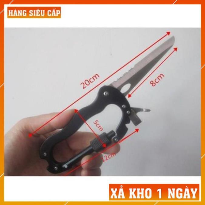 [FreeShip – Xả Kho 1 Ngày] Móc Khóa Đa Năng Cao Cấp Đi Phượt 5in1 - Móc Khóa Inox Đẹp Kim Loại