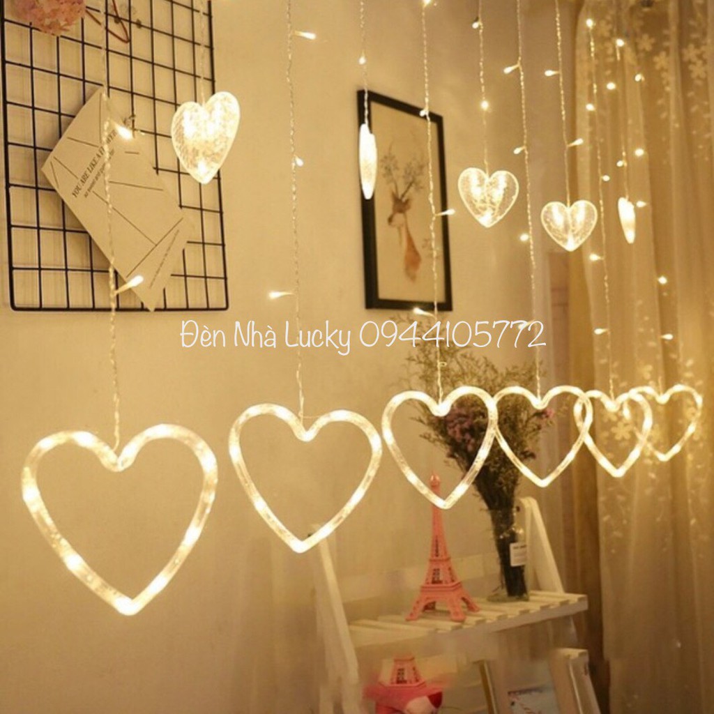Top 7 mẫu đèn rèm/ đèn thả mành nhấp nháy trang trí phòng ngủ, quán cafe, trang trí giáng sinh tết