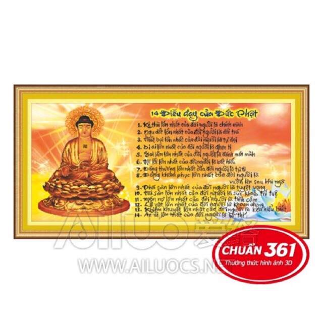 Tranh thêu chữ thập Điều Phật dạy 53222  chưa thêu