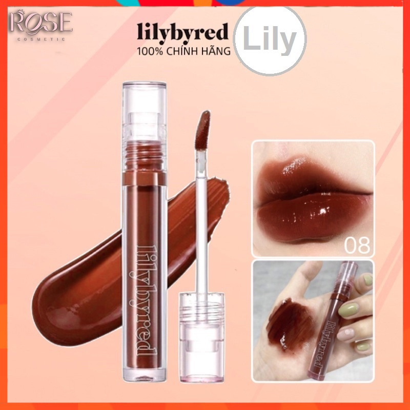 Son Kem Bóng Lilybyred Glassy Layer Fixing Tint ⚡⚡ Hàn Quốc Màu 08 Siêu Hot BURNT BRICK 3.8g