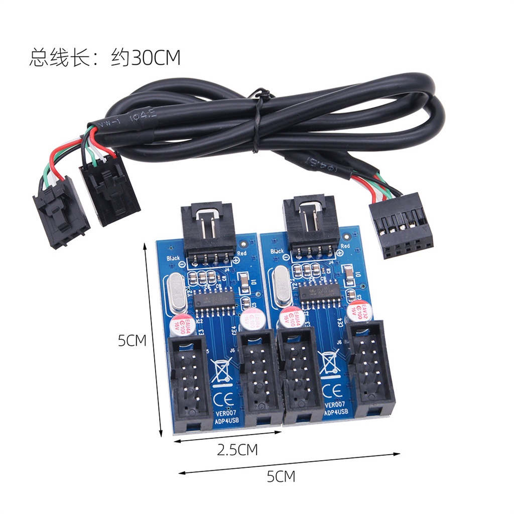 Dây Cáp Chia Cổng USB 2.0 9Pin Từ 1 Sang 2 / 4