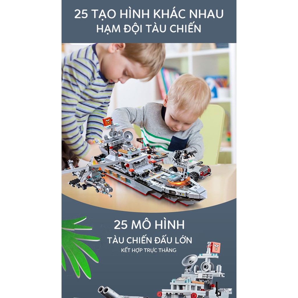 [1007 Chi Tiết 25 Tạo Hình / 7 Mẫu ] Bộ Đồ Chơi Xếp Hình Lắp Ghép JOYBOY Size Bự Mô Hình Chiến Hạm Robot Sáng Tạo 063