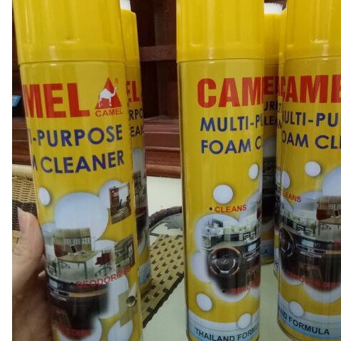 Chai Xịt Bọt Đa Năng Camel Vệ Sinh Ghế Da Nội Thất Ô Tô Foam Cleaner Màu Vàng