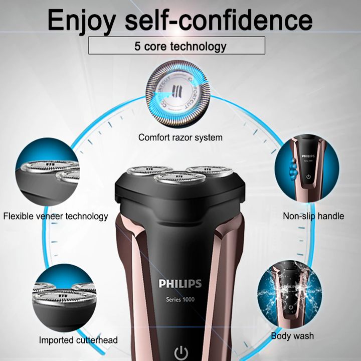 Máy cạo râu khô và ướt Philips Aquatec S1060 electric shaver rotary rechargeable washable