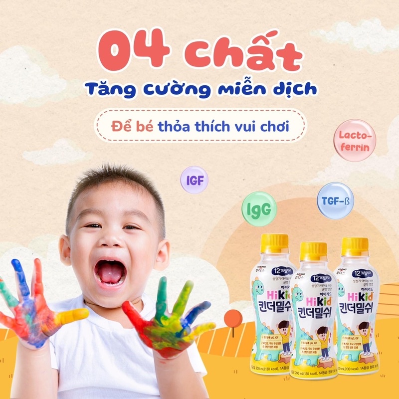 [Lẻ 1 chai-200ml] Sữa tươi Hikid chuẩn nội địa Hàn Quốc [Date mới nhất]