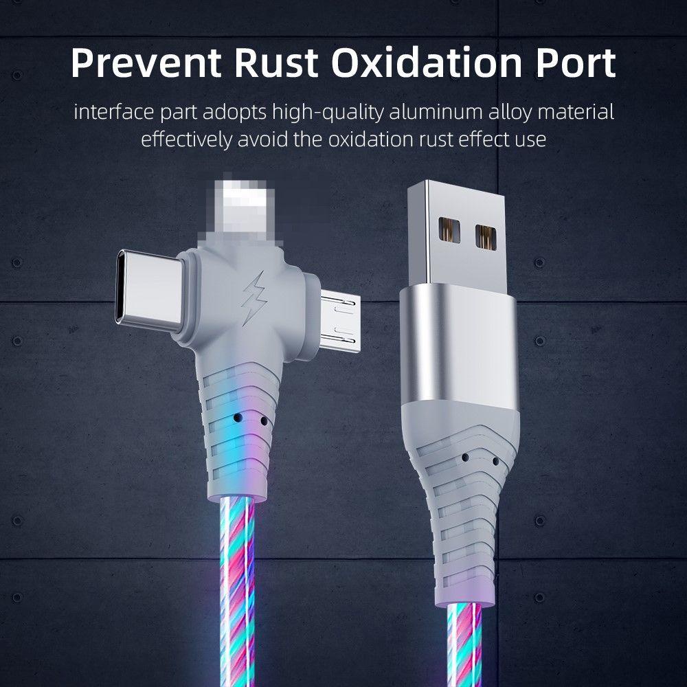 Cáp Sạc 3 Trong 1 Có Đèn LED Phát Sáng Cho Điện Thoại