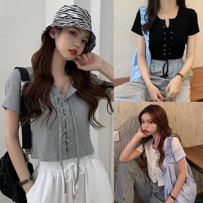 Áo Thun Dệt Kim Ngắn Tay Thời Trang Dành Cho Nữ