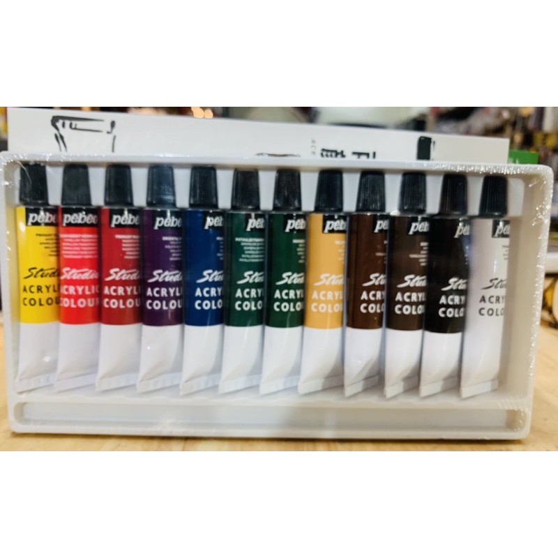 Bộ 12 màu Acrylic pebeo dạng tuyp 12ml