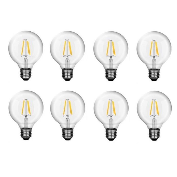 Bộ 8 bóng đèn Led Edison G80 6W đui E27.