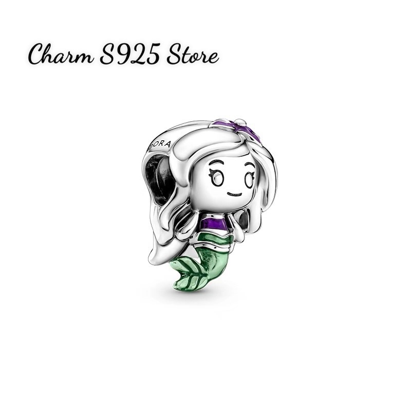 charm pan Disney the little Mermaid Ariel bạc s925 cao cấp