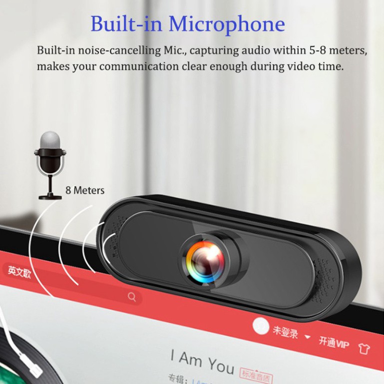 👑Webcam Mini Full HD 1080P 720P Tích Hợp Micro Tiện Dụng Cho Máy Tính, học zoom, học online trực tuyến, quay chữ rõ nét