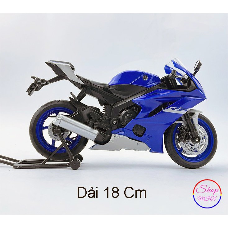 Xe mô hình mô tô YAMAHA YZF-R6 TẶNG KÈM BIỂN SỐ tỉ lệ 1:12 hãng Welly