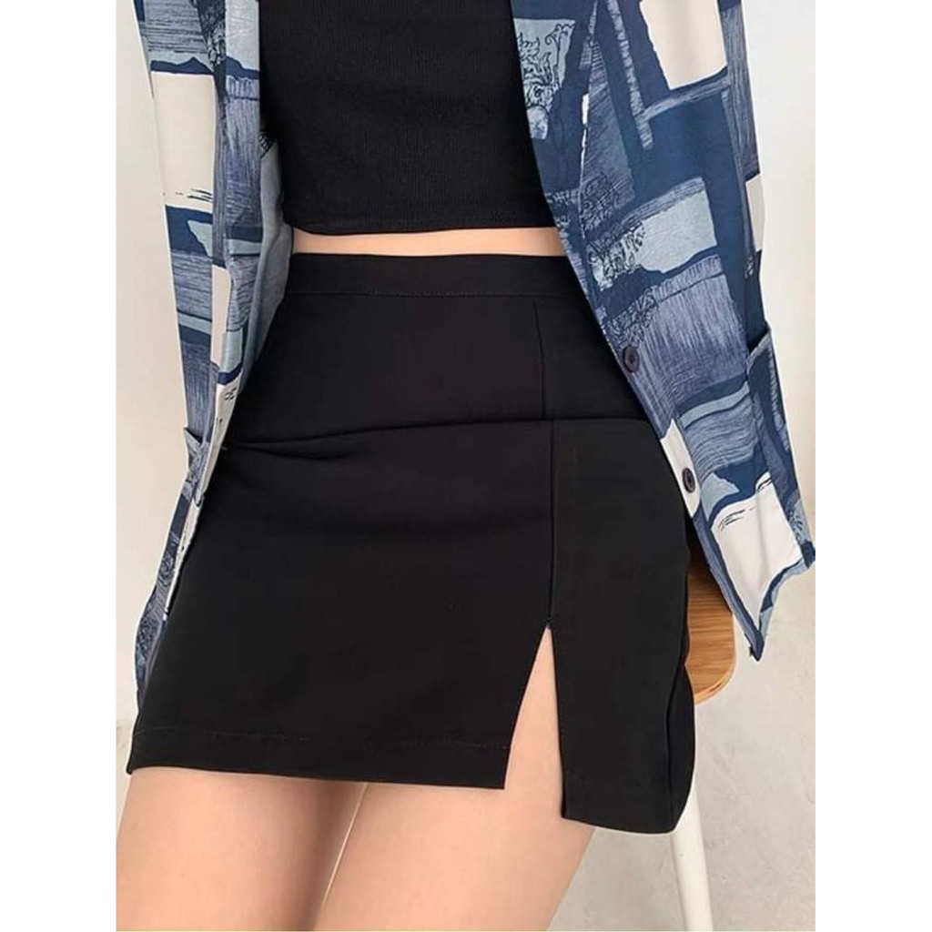 Chân váy chữ A xẻ tà một bên hot hit