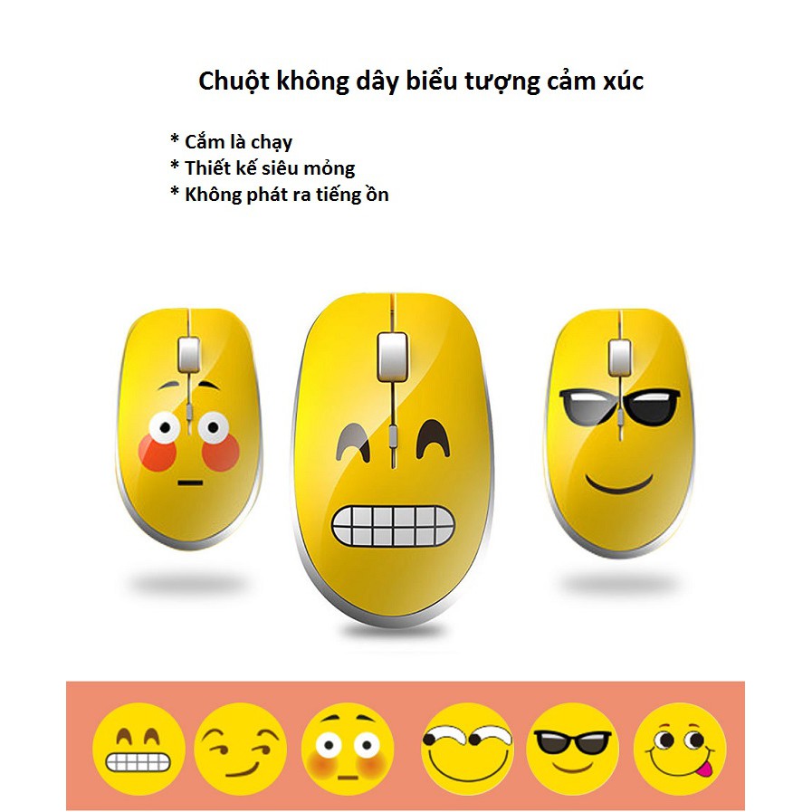 Chuột cảm xúc❤️FREESHIP❤️Chuột không dây biểu lộ cảm xúc siêu dễ thương - Chuột Bluetooth đáng yêu 7500