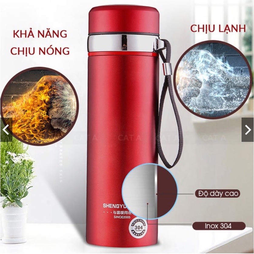 Ly giữ nhiệt Bình Giữ Nhiệt Inox 304 Cao Cấp Có Nắp Lọc Trà Nóng Lạnh 800ml