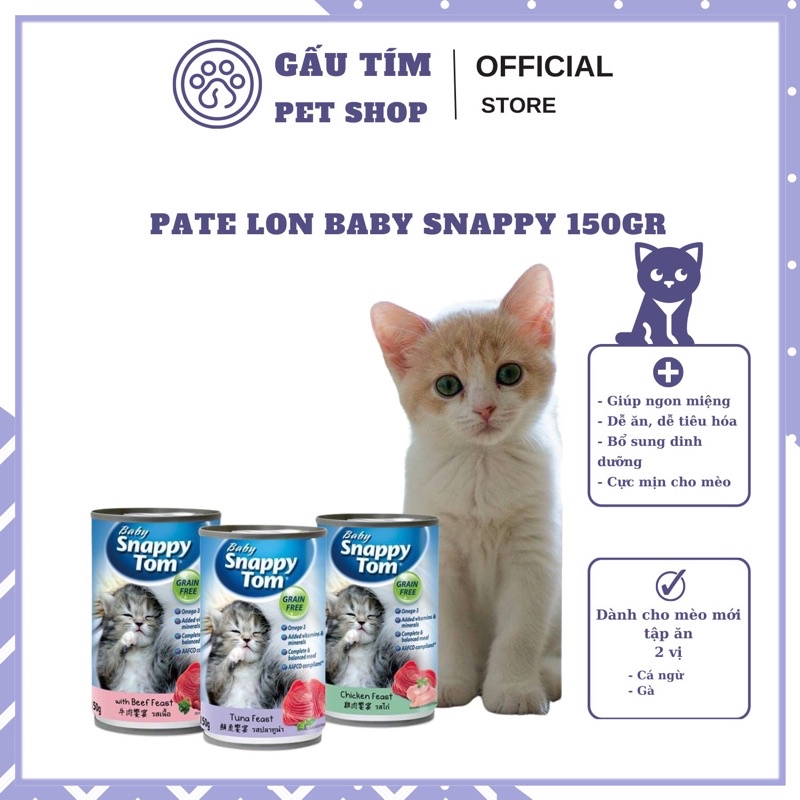 [Mã PET50K giảm Giảm 10% - Tối đa 50K đơn từ 250K] Pate lon SNAPPY 150gr