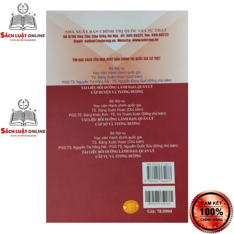 Sách - Giáo trình lãnh đạo và quản lý cấp cơ sở