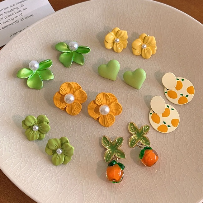 Bông Tai Thiết Kế Dễ Thương Phong Cách Hàn Quốc Thời Trang Mùa Hè Dành Cho Nữ