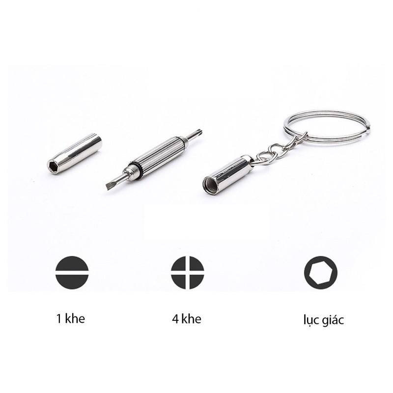 Tua vít sửa mắt kính mini đa năng, tiện lợi dùng cho mắt kính, đồng hồ kèm móc khóa - TV01