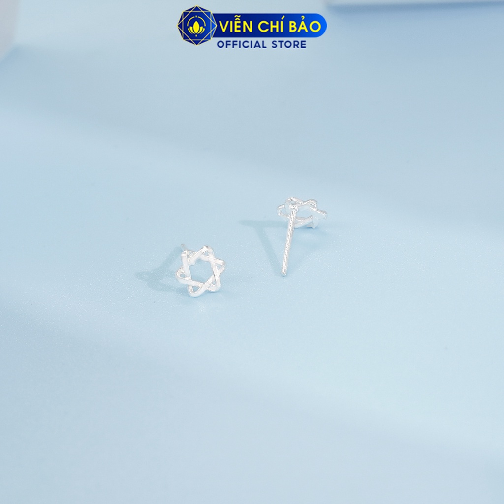 Bông tai bạc nữ Lucky Star chất liệu bạc 925 thời trang phụ kiện trang sức nữ thương hiệu Viễn Chí Bảo E091