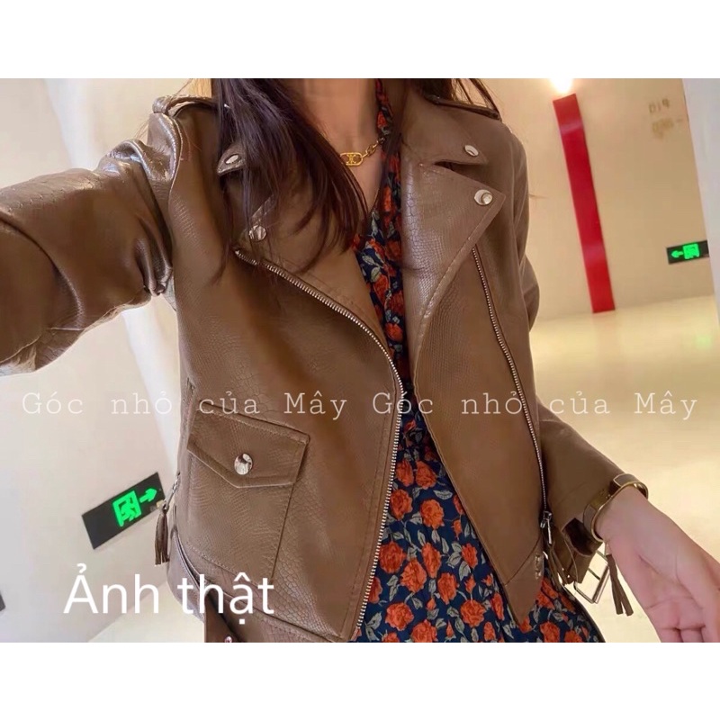 Áo da vân rắn hàng qccc phong cách trẻ trung GNCM