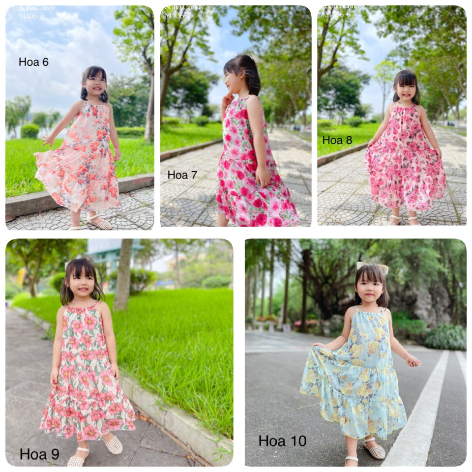 Váy hai dây voan Sofia Candy nhiều màu hoa - bảng màu 2