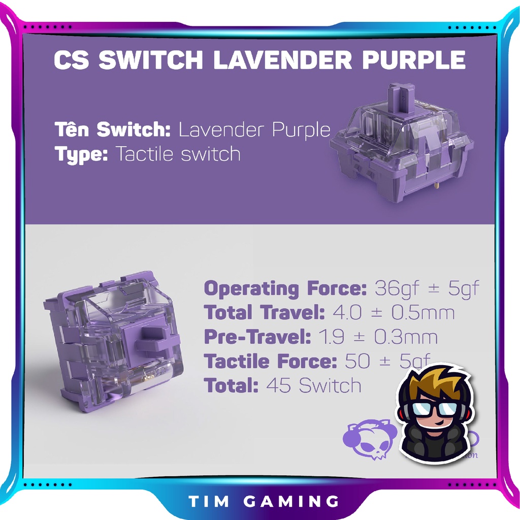 Switch AKKO | Chân 3 pin | Hỗ trợ thay nóng switch phím cơ