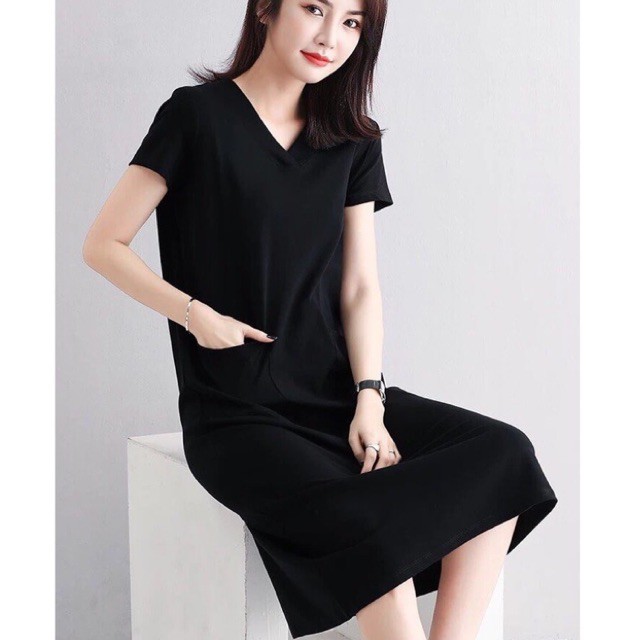 Váy suông nữ trơn đầm ngắn tay nữ HI STYLE 2021 chất liệu cotton đẹp co dãn thấm mồ hôi mặc dễ chịu thoải mái | BigBuy360 - bigbuy360.vn