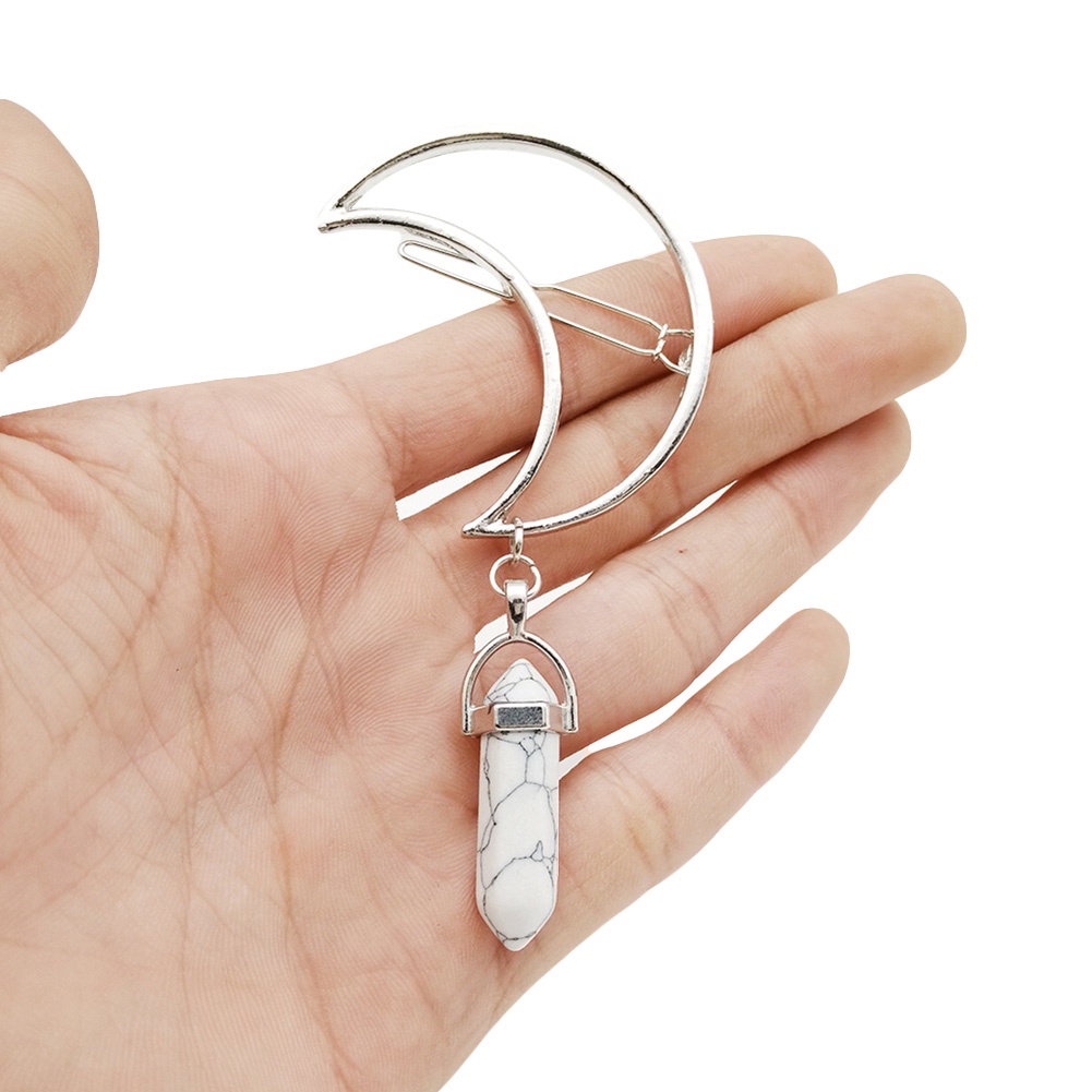 Kẹp Tóc Kim Loại Hình Mặt Trăng Khuyết Phong Cách Cổ Điển